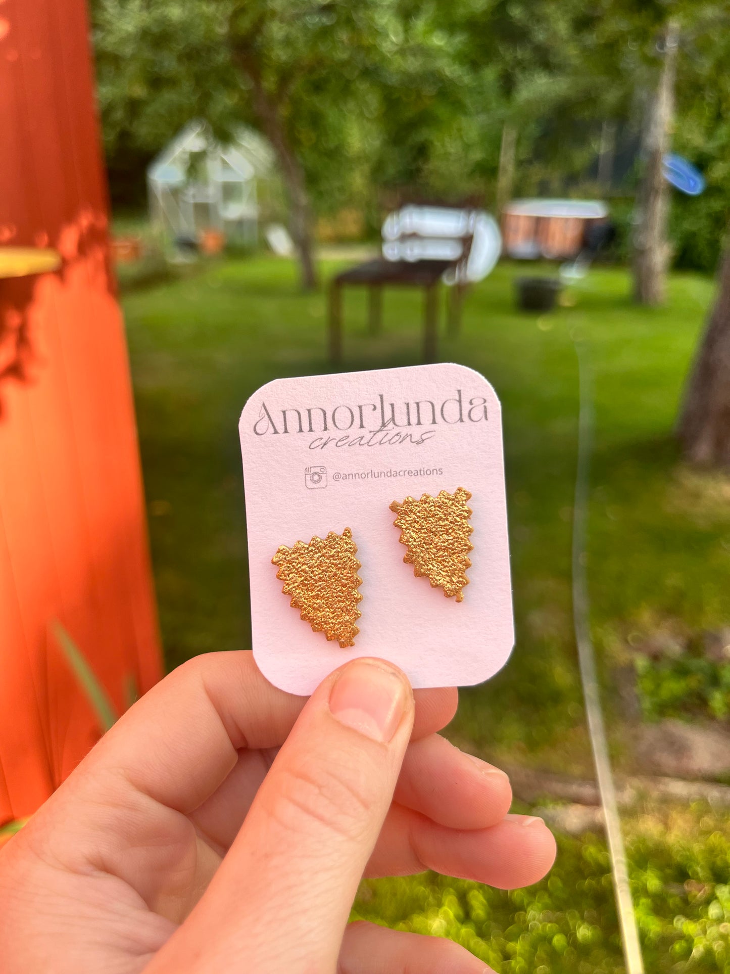 STAMP studs in gold