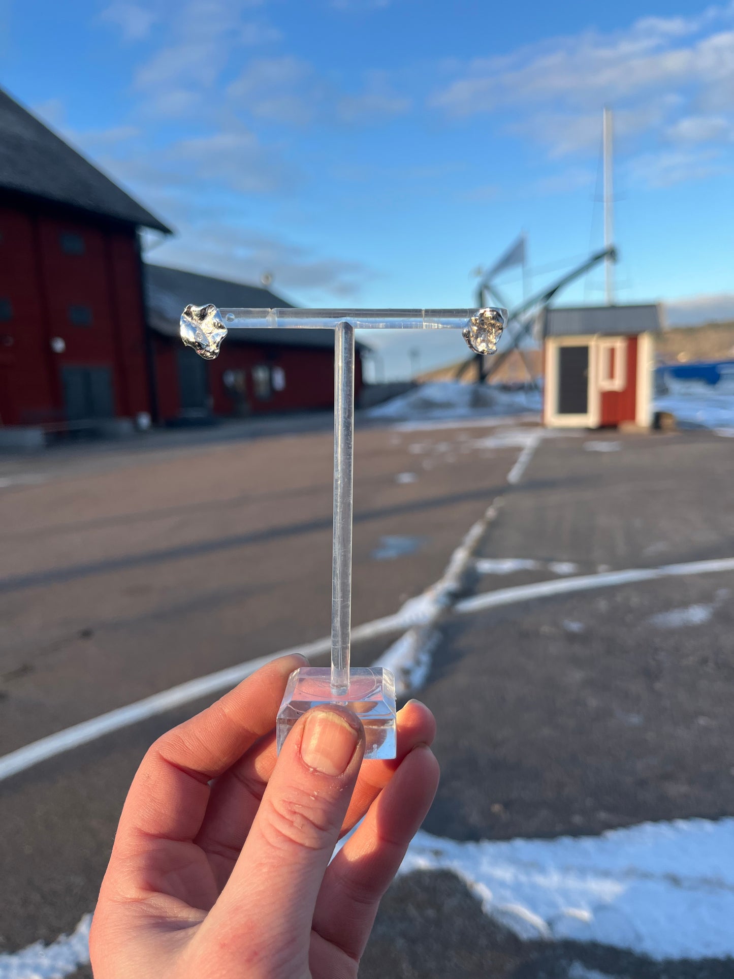 MOLTEN DROP STUDS in 925 Sterling Silver