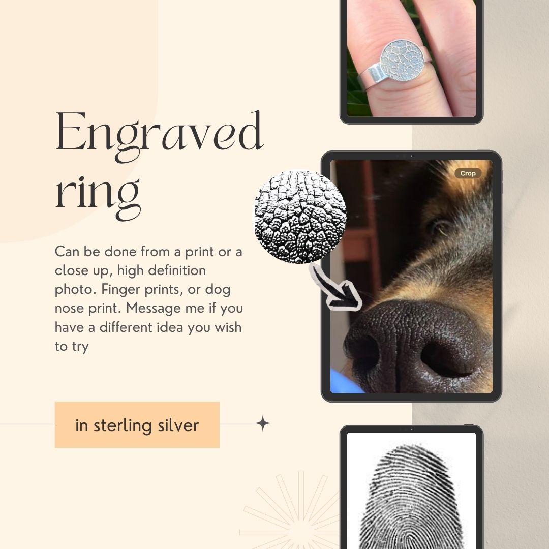 Lasting impressions ENGRAVED DOG NOSE RING FROM PHOTO