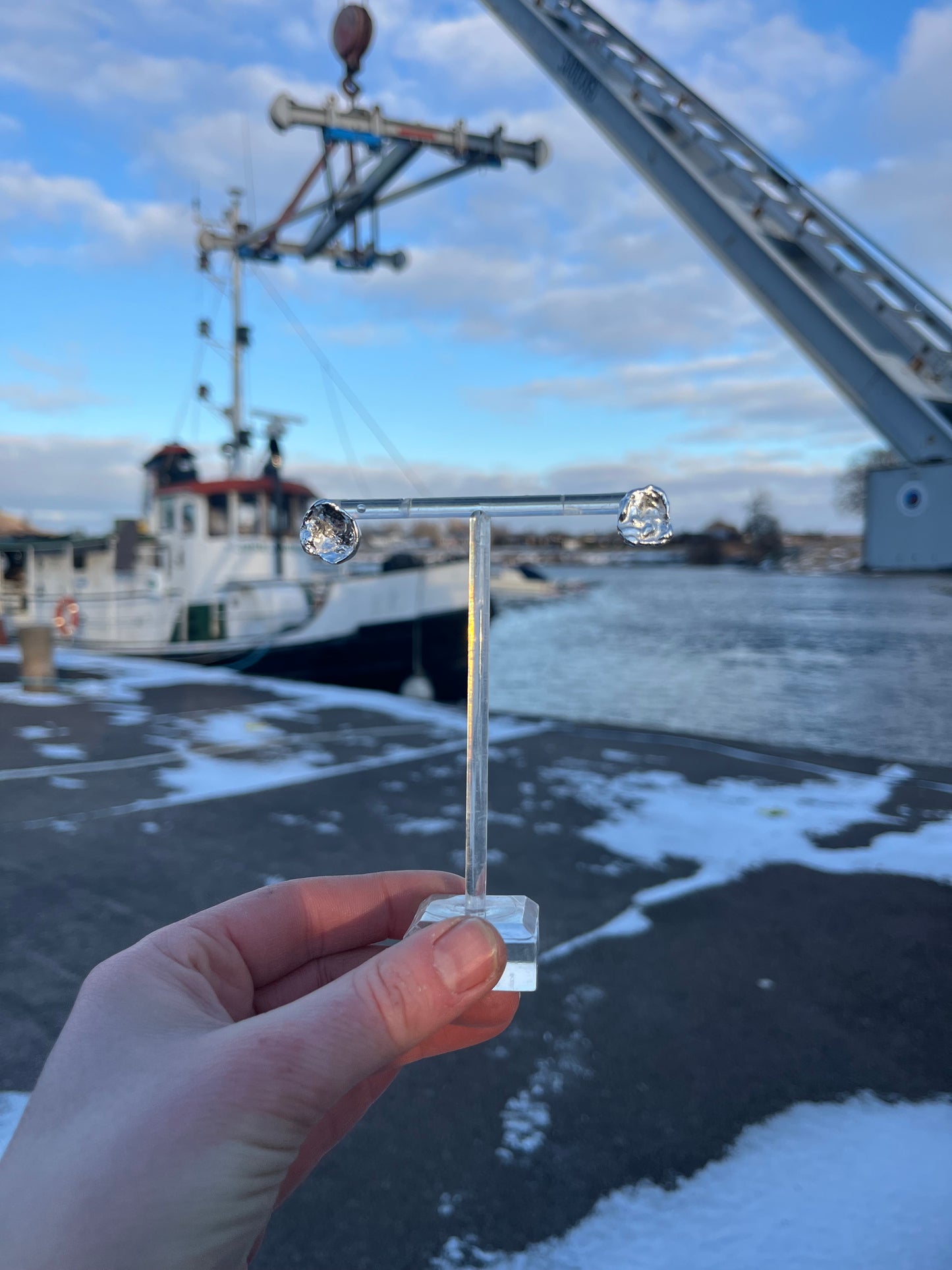 MOLTEN DROP STUDS in 925 Sterling Silver