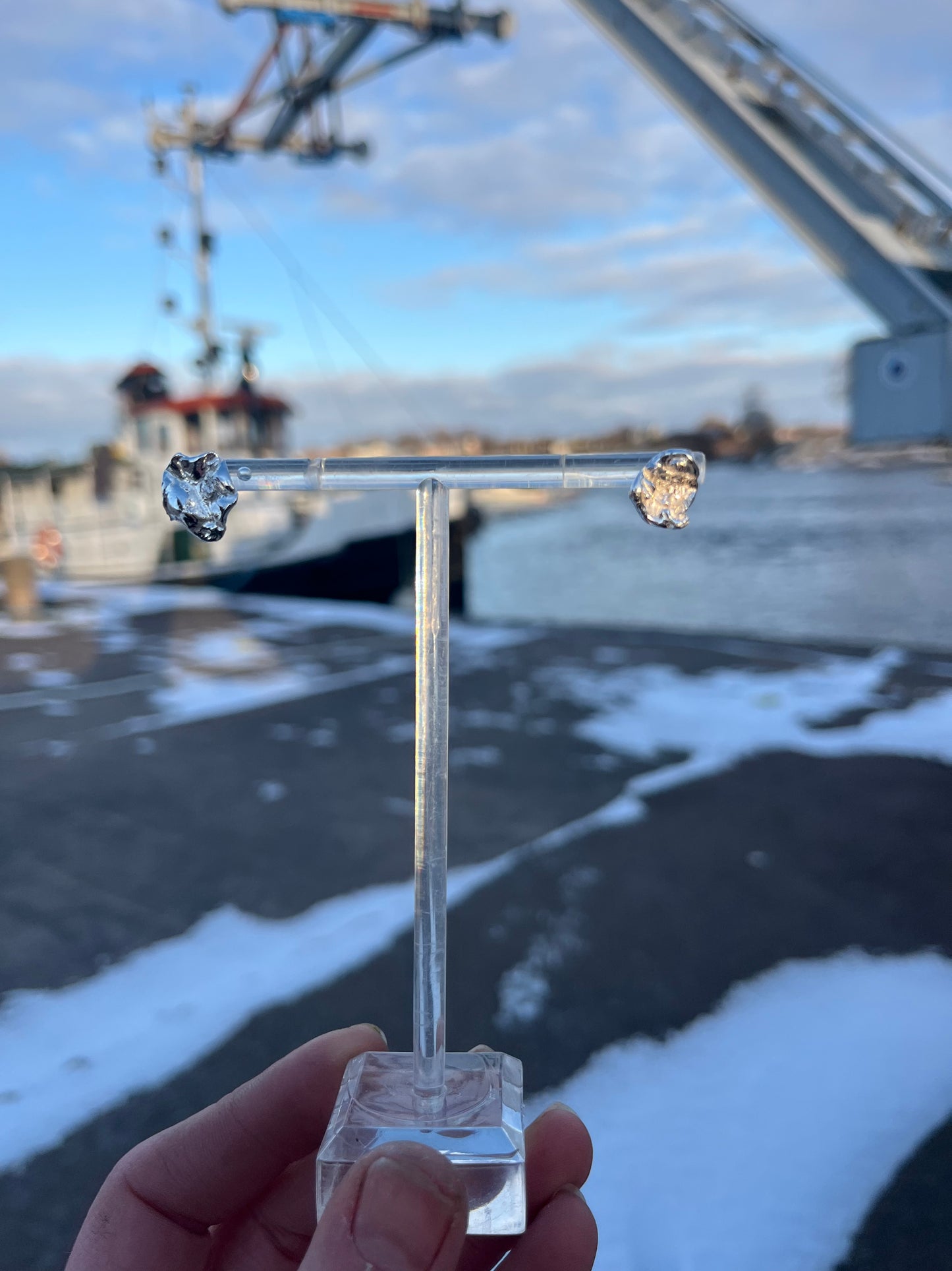 MOLTEN DROP STUDS in 925 Sterling Silver