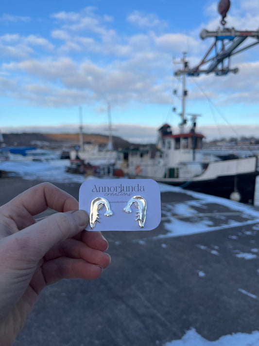 Prawn earrings in STERLING SILVER