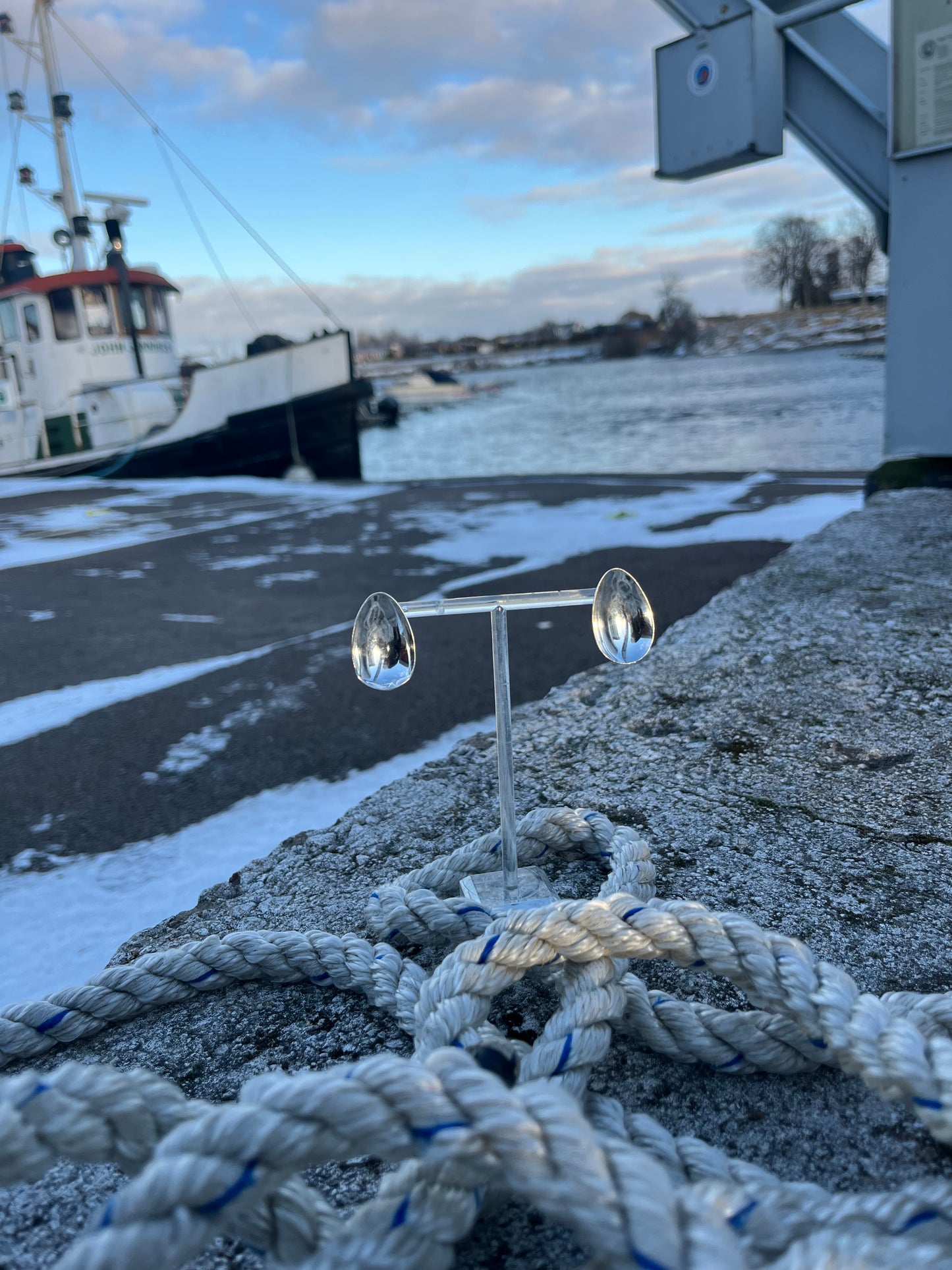PLUM earrings- Recycled real silver spoons