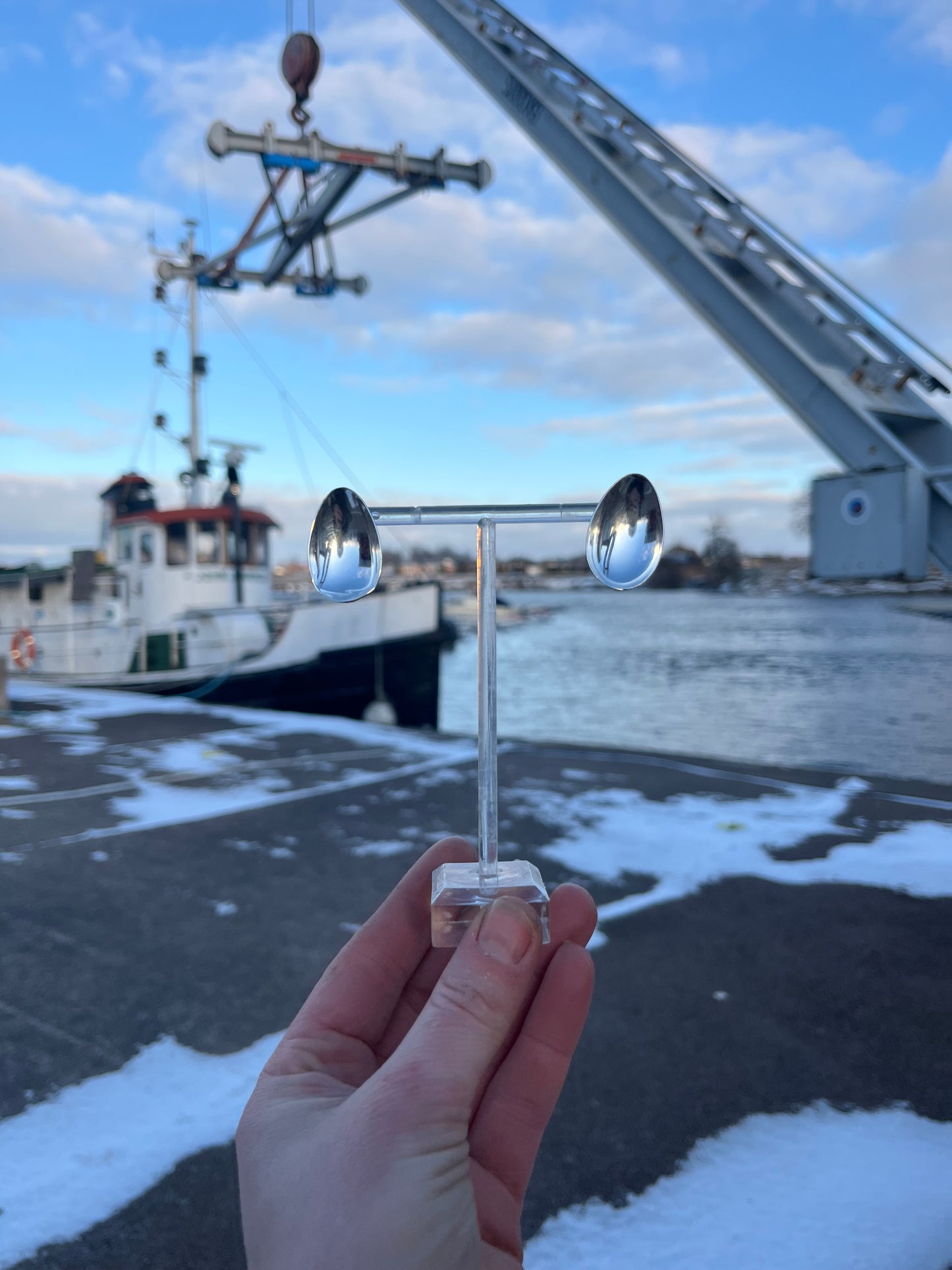 PLUM earrings- Recycled real silver spoons