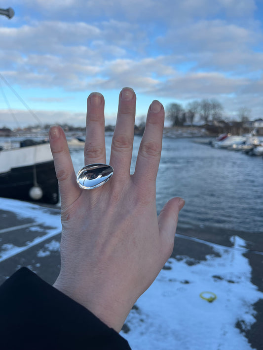 PLUM ring- Recycled real silver spoons
