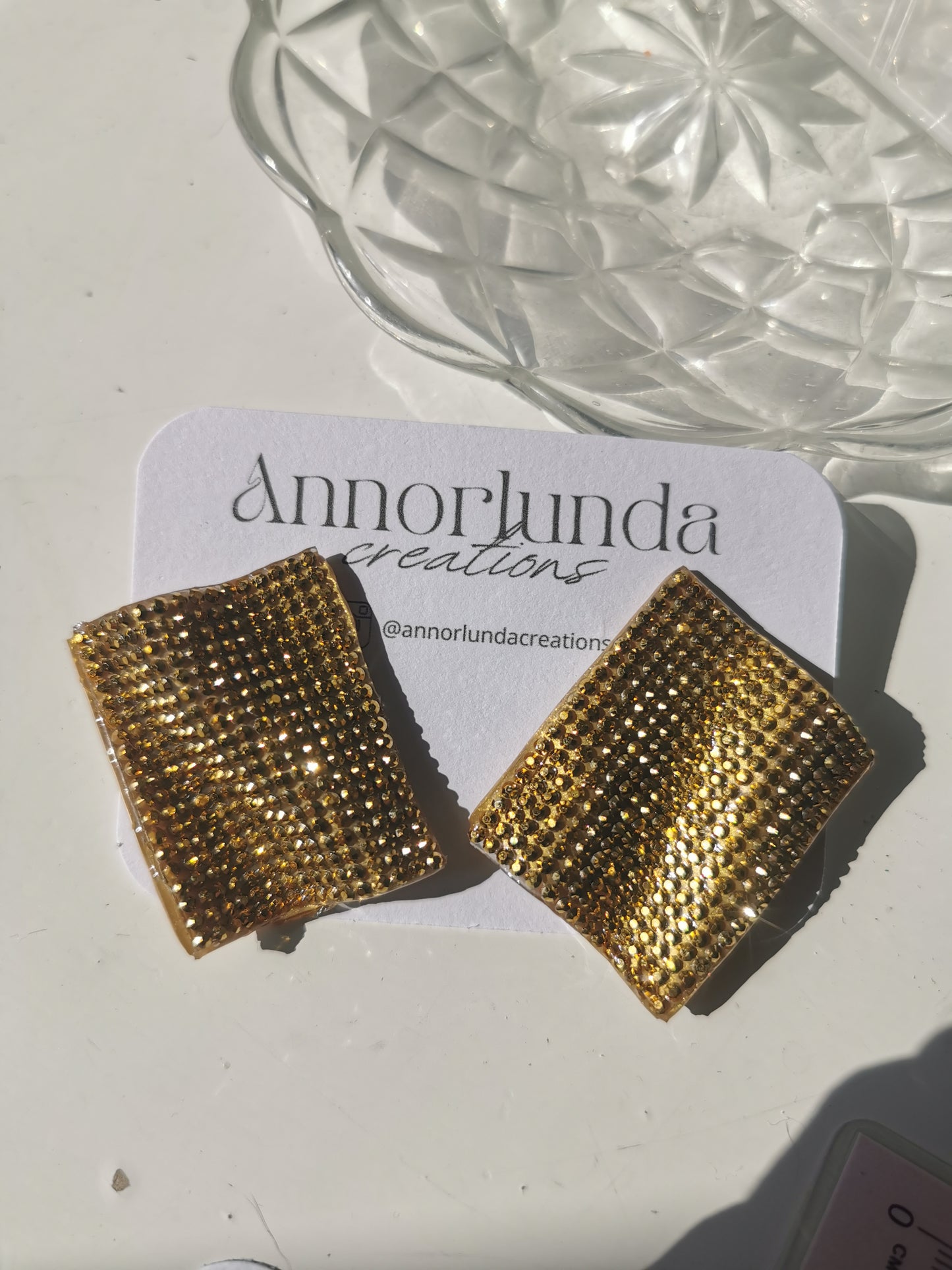 GOLD BEDAZZLED studs