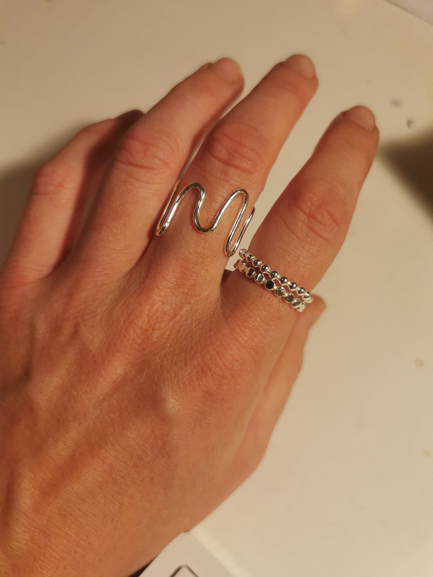 Squiggle ring in 925 Sterling Silver