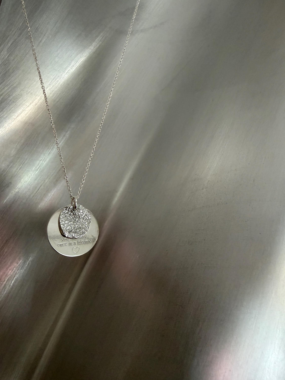 Lasting imprints- STERLING SILVER Dog Nose - Cat nose - paw print- Fingerprint necklace with engraved message