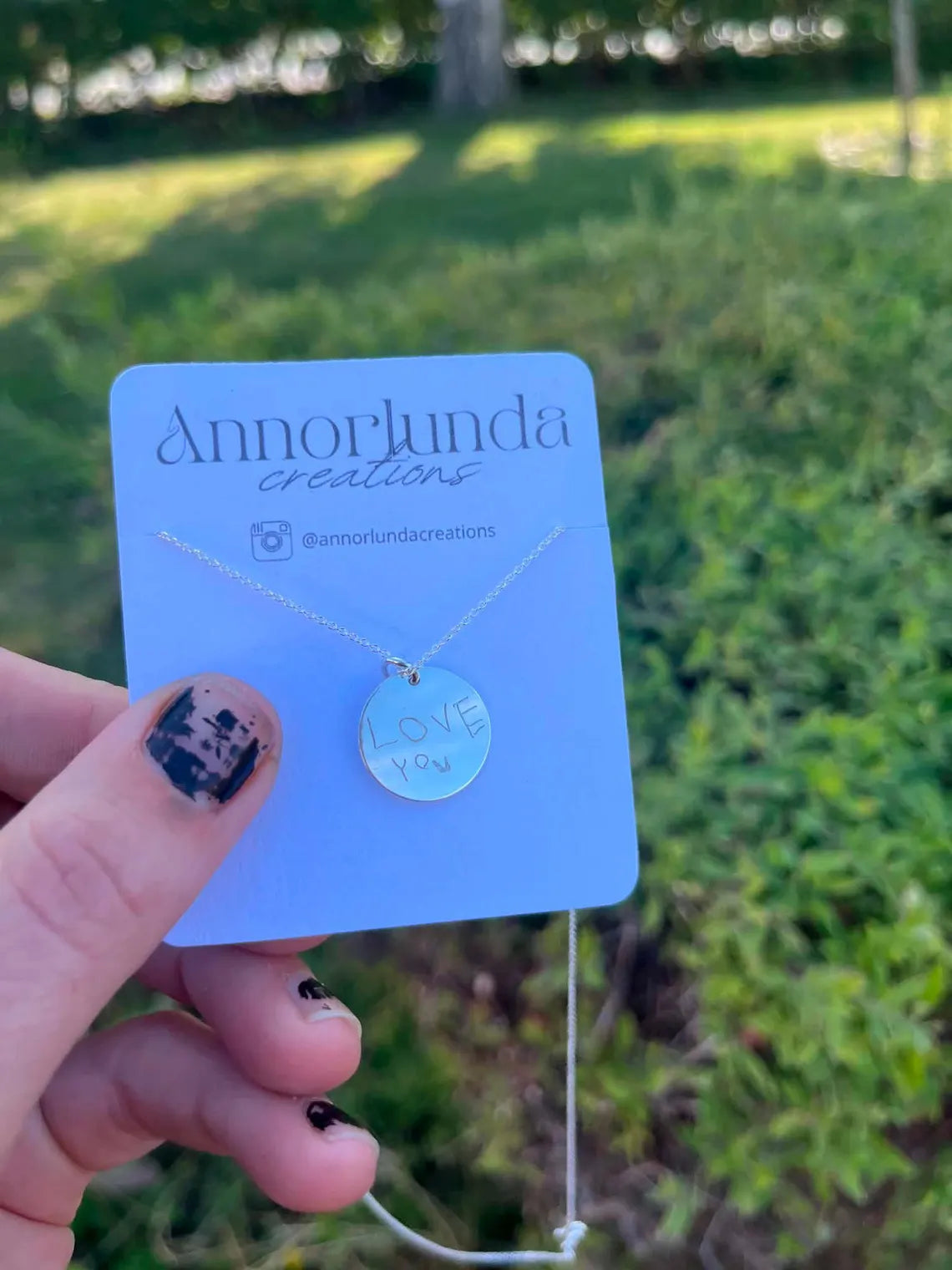 Personalised- Engraved Necklace with real handwriting. In sterling silver 925