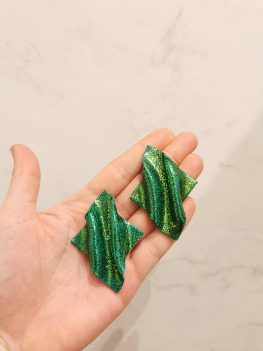 CRINKLE in GREEN GLITTER