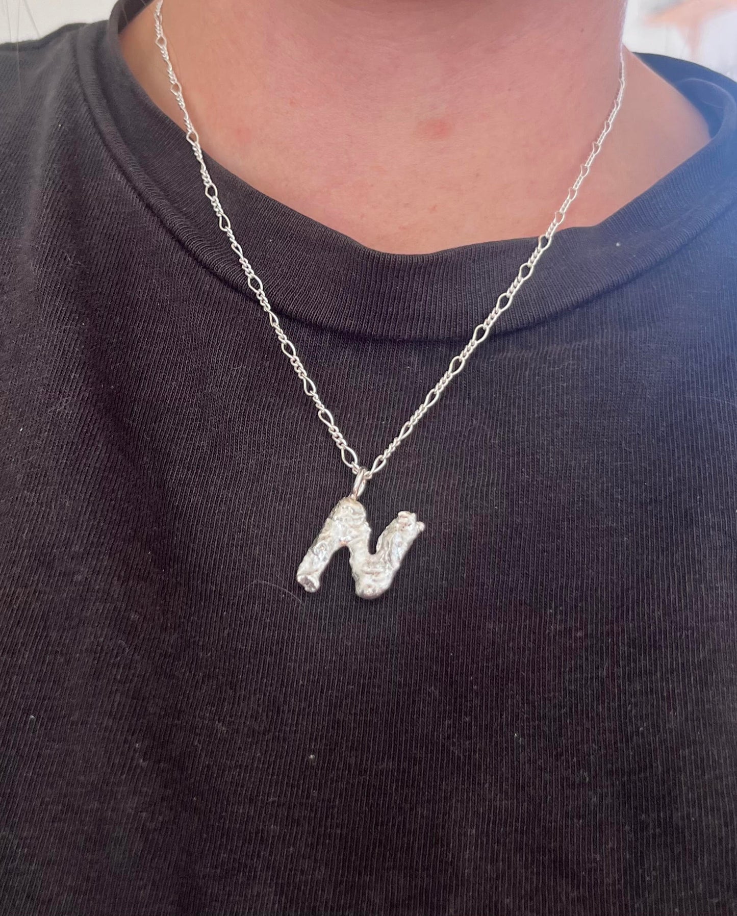 MOLTEN CUSTOM LETTER in 925 Sterling Silver